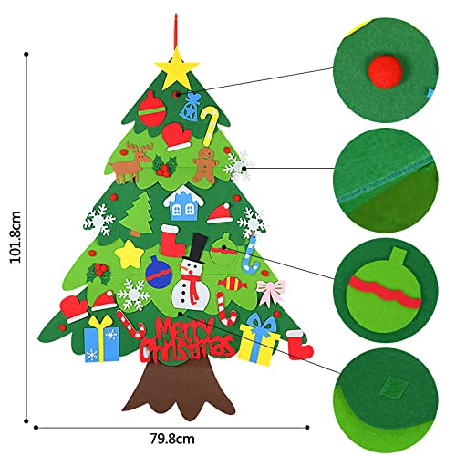 MYHJL DIY Felt Christmas Tree Merry Christmas Decoration for Home Xmas Gifts Cristmas Tree Ornaments New Year 2024(02#)