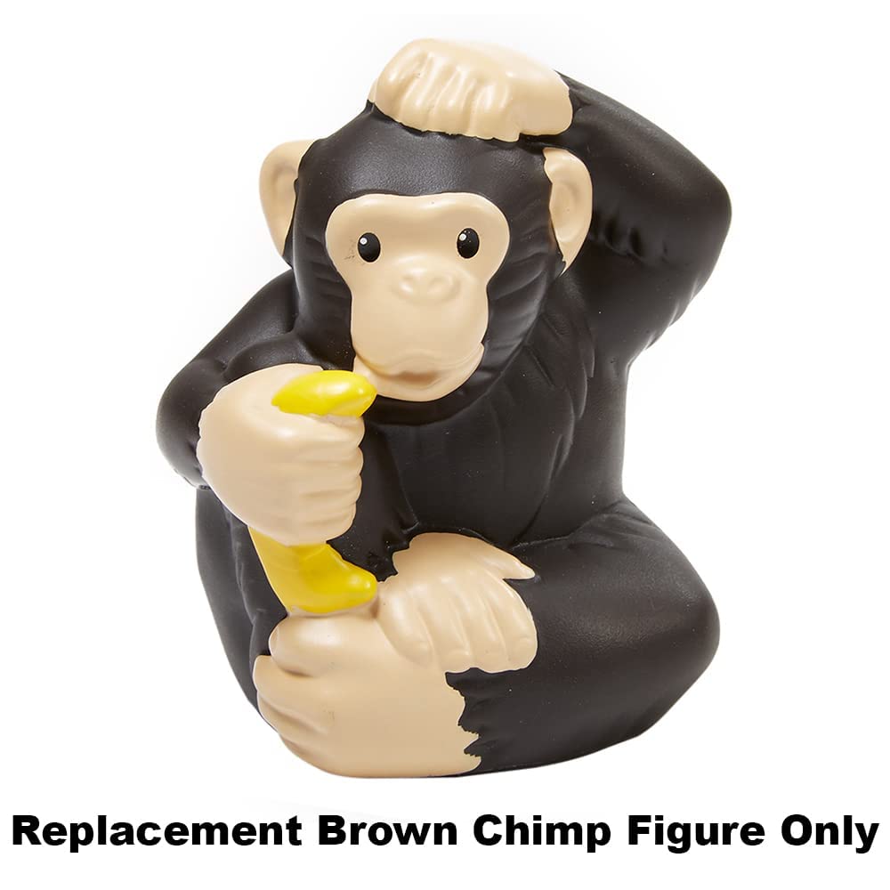 Replacement Part for Fisher-Price Little People Zoo Safari Playset BDY75 - Replacement Brown Chimpanzee Figure Holding a Banana and Scratching His