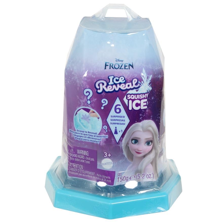 Mattel Disney Frozen Toys, Ice Reveal Small Doll Set with 1 Doll, Squishy Ice Gel & 6 Surprises Including Friend Figure & Play Pieces (Dolls May Vary)