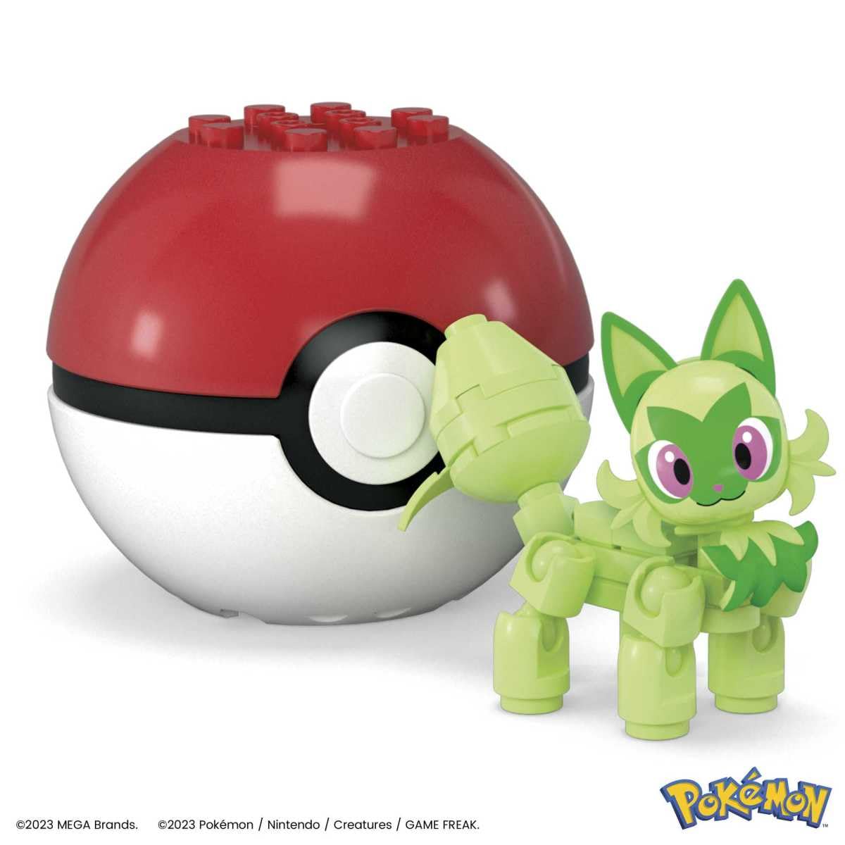 MEGA Pokémon Sprigatito Collectible Pokeball Building Toy for Ages 6 and Up