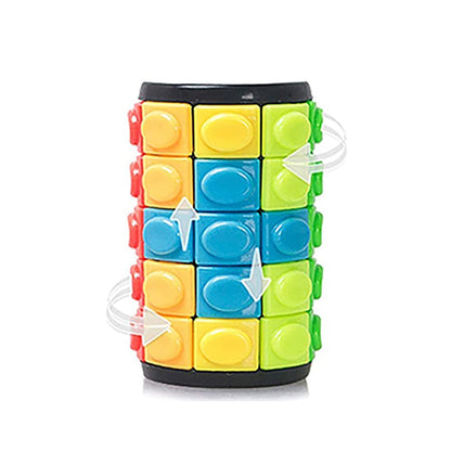 Magic 3D Puzzle Cube Rainbow Fidget Toy 5 Layers Rotate Slide Cylinder Game