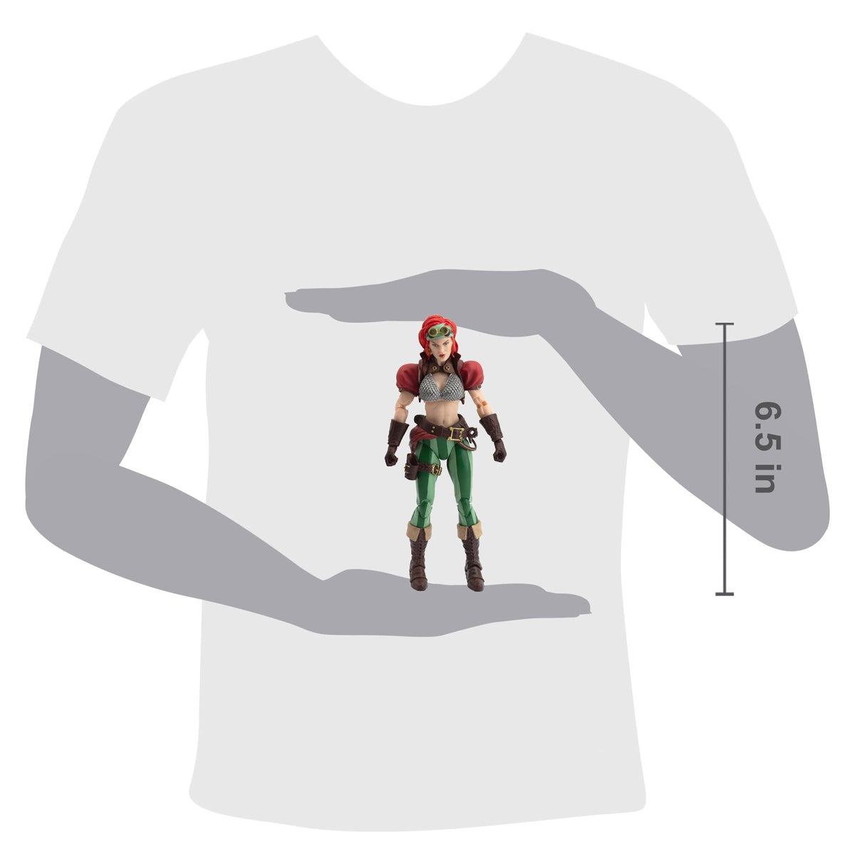 Boss Fight Studio Epic H.A.C.K.S. Red Sonja Steam Punk Action Figure - Highly Articulated Collectible, Customizable Figurine with Complete Accessories