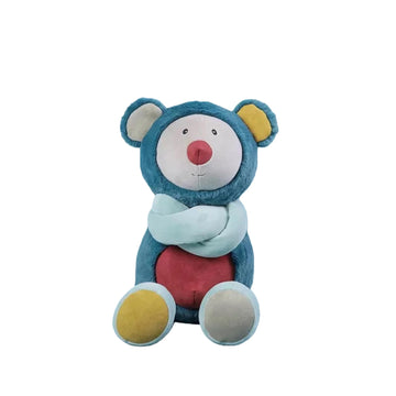 Ninqukico Plush Cute Bear Stuffed Animal Gifts for Kids, Cuddlekins 15Inches, Decorative Cuddly Toy with Mint Scarf, Collectible Room Decor (Blue