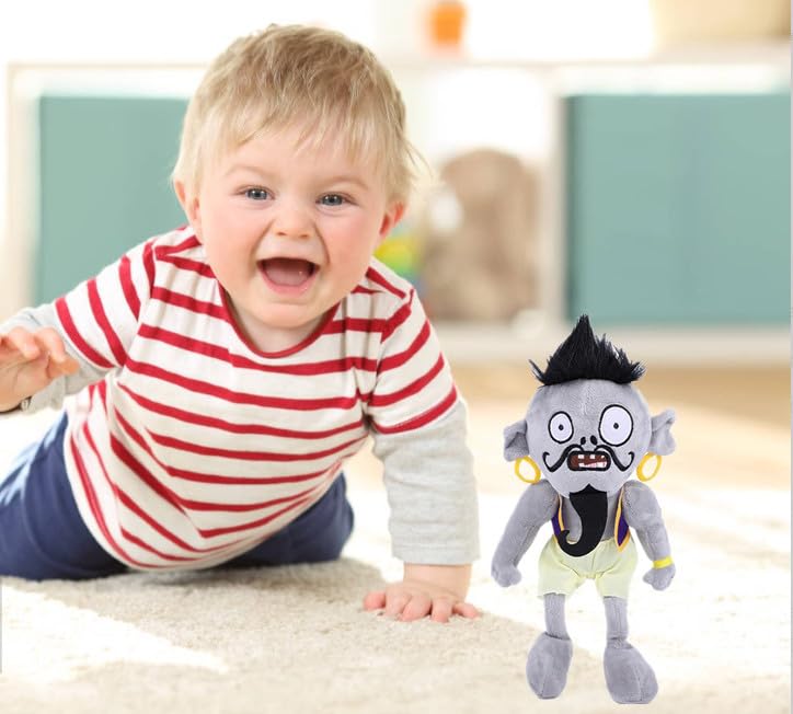 3 PCS PVZ Plant and Zombies Plush Toy Stuffed Soft Doll, 2025 Upgraded Rock Roll Zombie, Bullfight Zombie, God Light Zombie Plush Figure Toy
