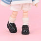 XiDonDon Doll Shoes Leather Shoes for Ob11, body9,GSC,1/12 BJD Doll Accessories Toy Shoes (Black)