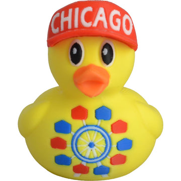 Chicago Ferris Wheel Duck / Yellow, Blue, & Red Hard Plastic Figure
