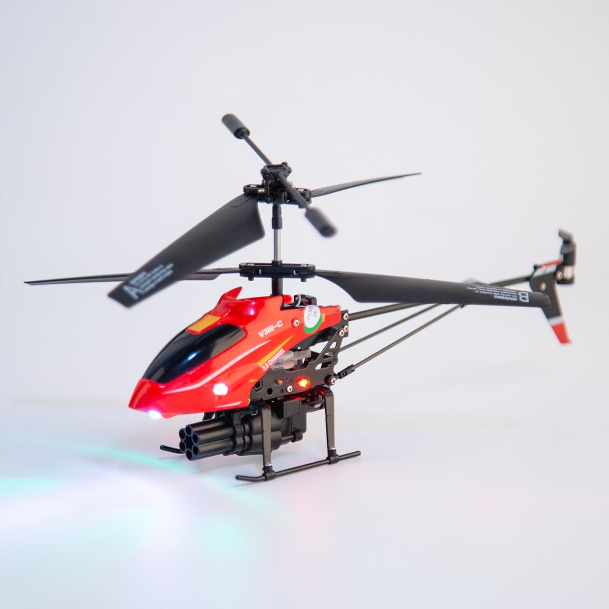 YounggDiy WL V398-C Mini Armed Helicopters, 2.4G 4CH Dual-Blade RC Aircraft with Lights and Missile Launching System, Hobby in Remote Control