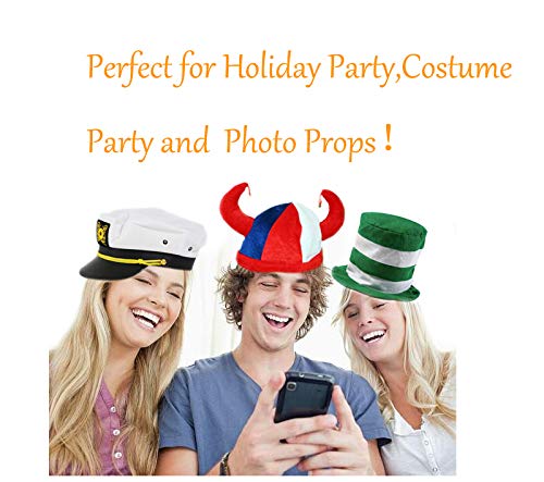 TD.IVES 6 Pack Funny Adult Novelty Party Hats - Assorted Costume Hats, Photo Booth Props Hats for Dress Up Parties, Halloween, Birthdays