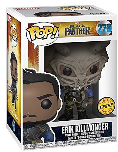 Funko Pop! Marvel: Black Panther - Masked Erik Killmonger Limited Edition Chase Variant Vinyl Figure (Includes Compatible Pop Box Protector Case)