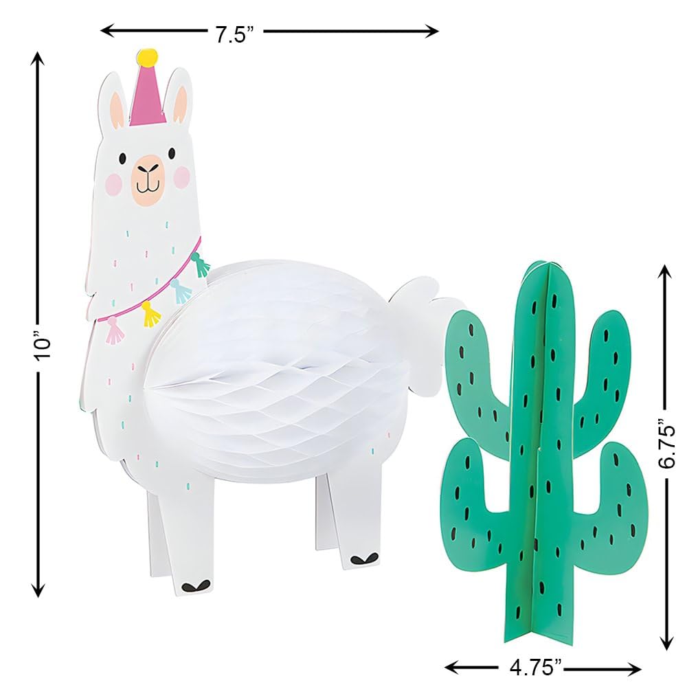 Llama and Cactus Table Centerpieces - Birthday and Party Supplies