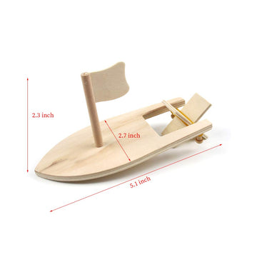 Yimaa 6 Pack DIY Wooden Sailboat Model Kits - Rubber Band Paddle Boat Toys for Kids - Handmade Craft Gift for School Projects