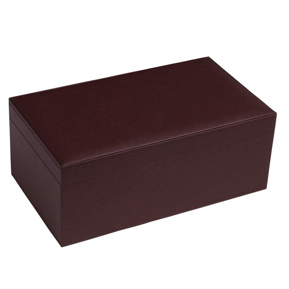 Silverman & Co. Double 9 Large White Domino Set - Brown Case