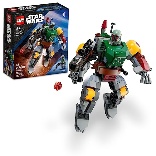 LEGO Star Wars Boba Fett Mech Buildable Star Wars Action Figure, Posable Mech Inspired by The Iconic Star Wars Bounty Hunter, Features a Buildable