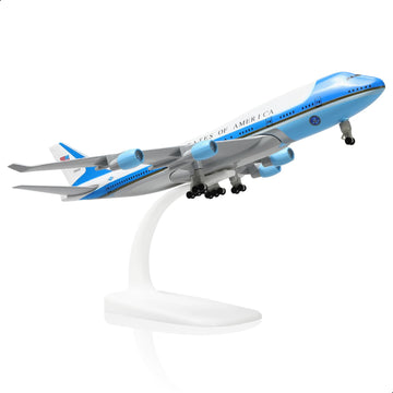 QIYUMOKE 1/300 Air Force One Metal Airplane Model 747 with Stand (7.8-inch L) for Boeing 747 VC-25A Diecast Airplane Model kit for Adult Aviation