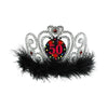 Elegant Multicolor Plastic "50th" Birthday Electroplated Tiara with Black Marabou - 4" x 5.62" (1 Pc) - Premium Quality Party Accessory, Stylish