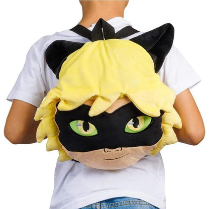 P.M.I. Miraculous Ladybug Plush School Backpack | One of Two 12-Inch-Tall Collectibles | Miraculous Ladybug Toys and Playable Plush Backpacks | Cat