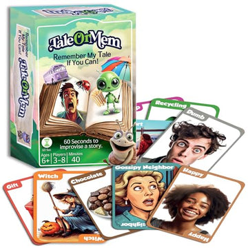 TaleOrMem - Award-Winning Improv Game for Adults & Kids. A creative mix of tall tales story telling game and recall skills. Contains 180 Story Telling