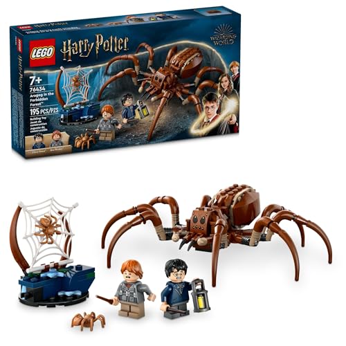 LEGO Harry Potter Aragog in The Forbidden Forest, Spider Toy Playset for Kids, Harry Potter Collectible with Magical Creature and 2 Minifigures, Harry