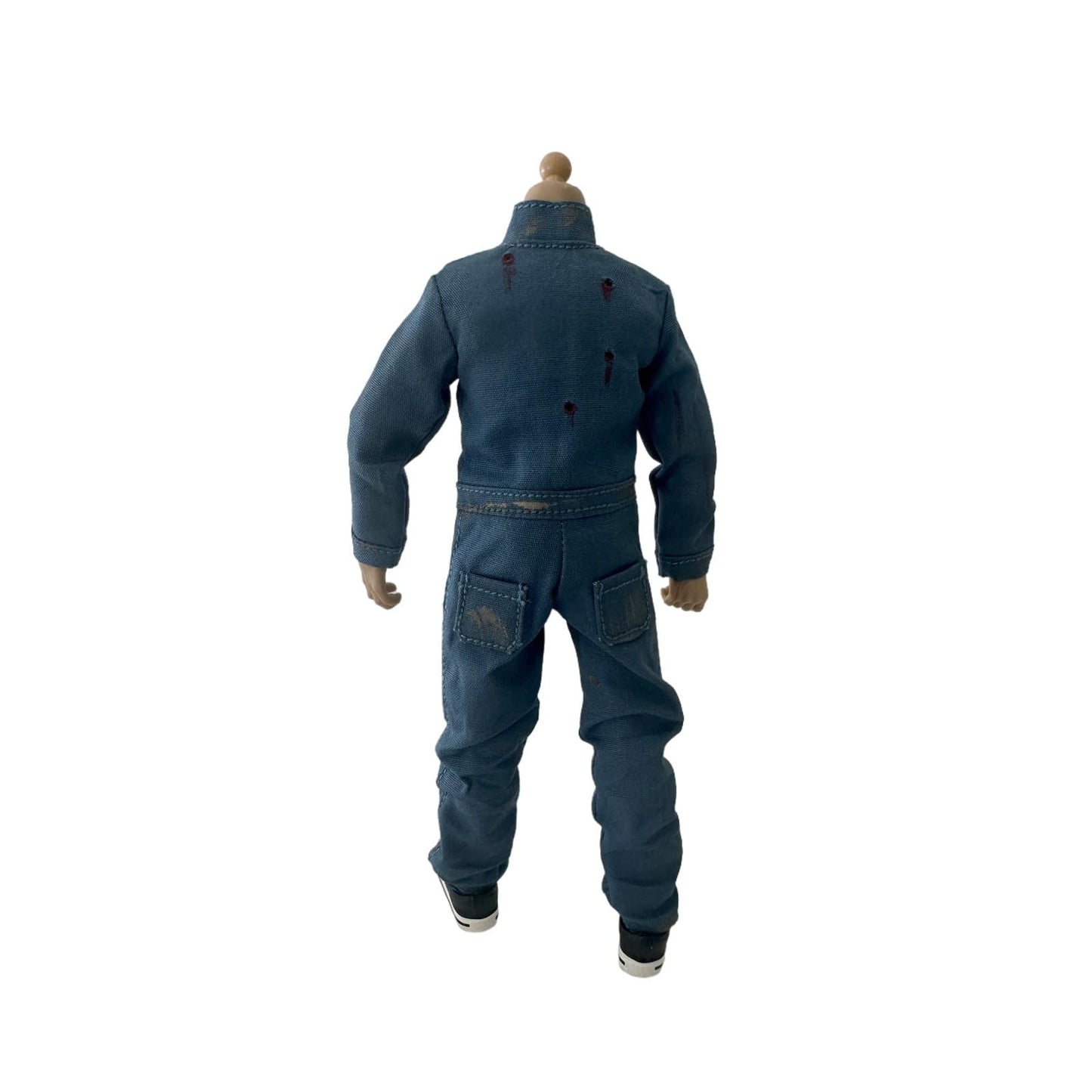 1/12 Action Figure Clothes,Jumpsuit for 6 inch Male Action Figures,6 inch Miniature Clothing (Lake Blue)