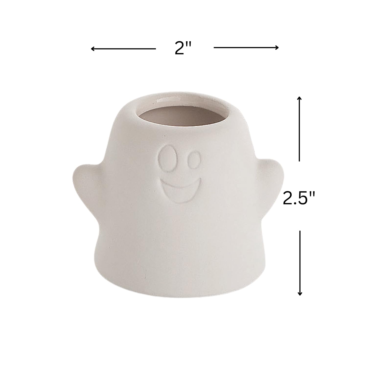 Fun Express DIY Mini Ceramic Halloween Planters - Set of 12 - Catt, Ghost and Pumpkin - Craft for Kids