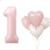 Pink 1 Balloon Number Pastel Pink 1st Birthday Party Decorations for Girls, 40inch Big Dusty Pink Balloon Foil Mylar 1 Birthday Balloons for First