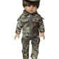 American Fashion World Military Army Outfit for 18 Inch Dolls - Camo Jacket, Pants, Hat, Shirt, and Sneakers