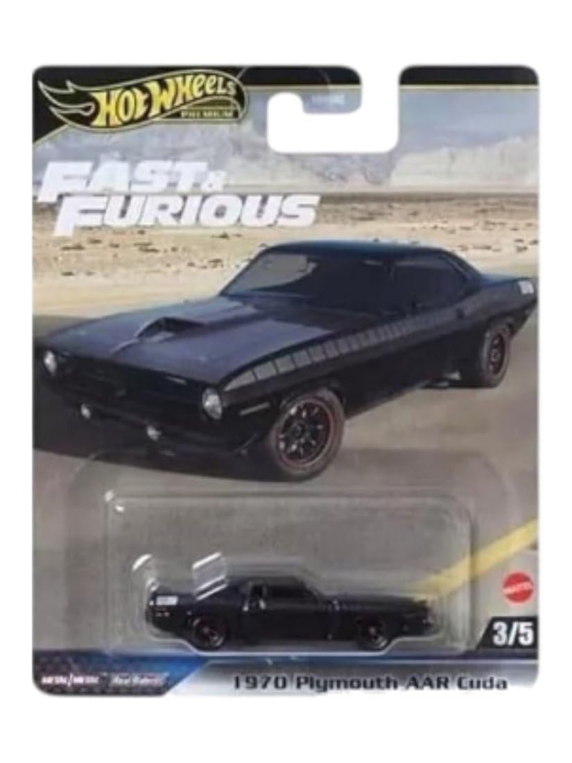 Hot Wheels Fast & Furious Die-Cast Cars Collection Bundle, 5 Vehicles, Toyota AE86, Ford RS200, Plymouth AAR Cuda, Nissan Skyline GT-R, Honda NSX-R
