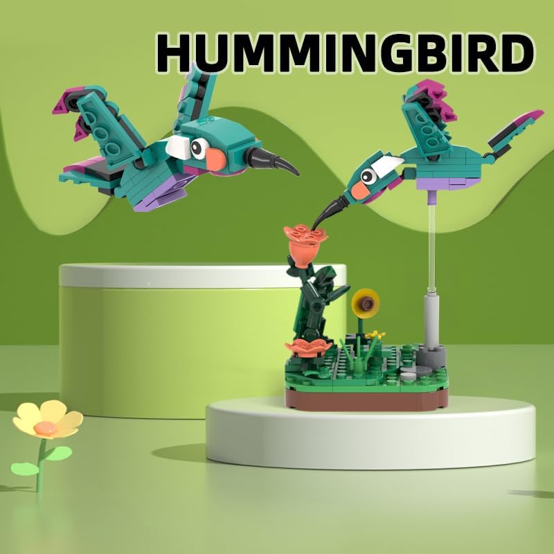 Apostrophe Games Majestic Birds Model Building Block Kit - 876 Pieces - Six Unique Bird Models for Kids and Adults