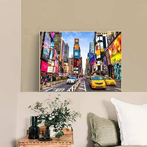 Jigsaw Puzzles for Adults 1000 Piece New York Times Square 27.56 x 19.69 Inch Puzzles 1000 Pieces for Adults Kids Educational Game Challenge Toy New