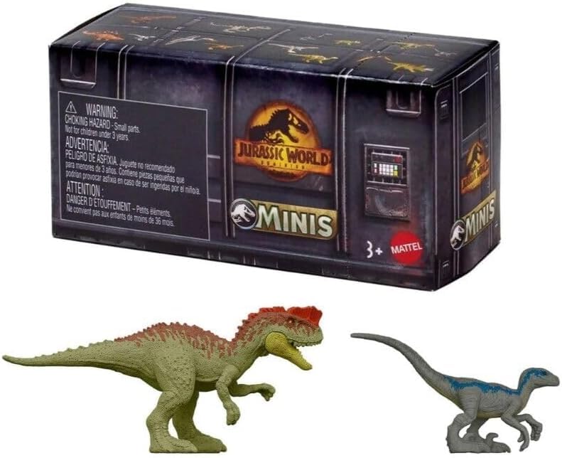 Jurassic World Dominion Minis Surprise Pack - Box of 4 Collectible Mini Dinosaurs | No Duplicates, 2? Figures - Ages 3+