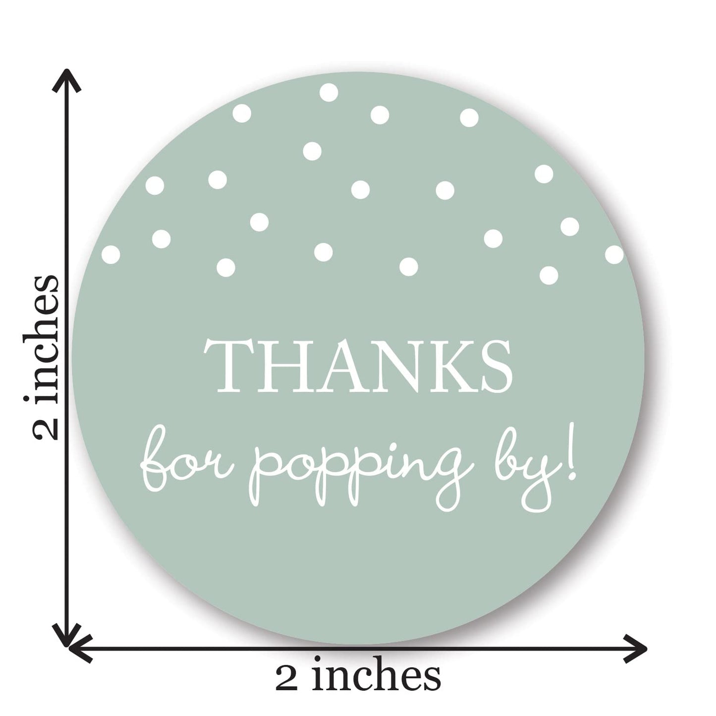 40 Thanks for Popping By! Popcorn Favor Stickers (White on Mint)