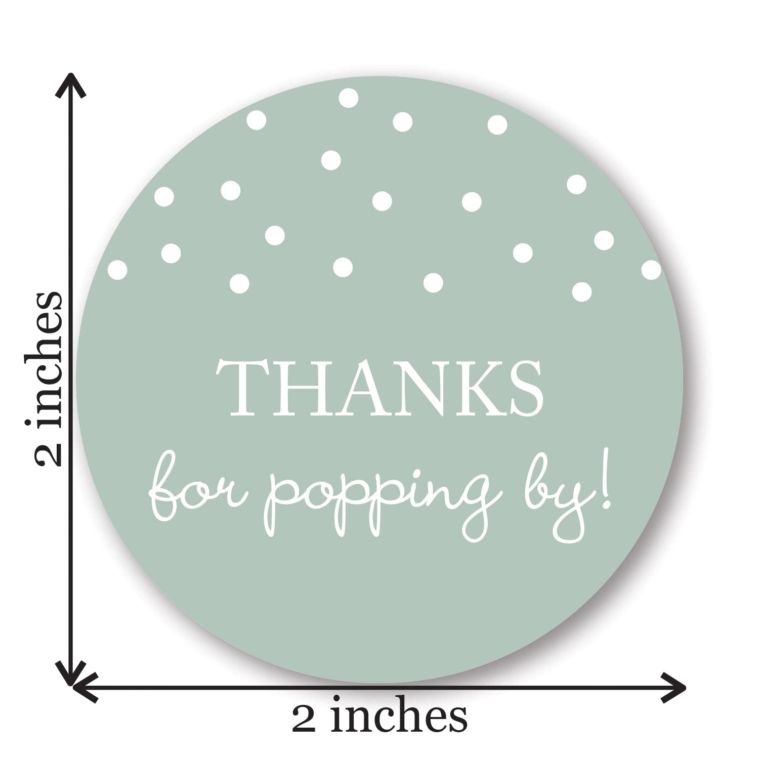 40 Thanks for Popping By! Popcorn Favor Stickers (White on Mint)