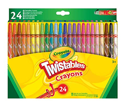 Crayola Twistables Colouring Crayons - Assorted Colours (Pack of 24), Simply Twist for More Colouring Fun - No Need to Sharpen! Ideal for Kids Aged 3+