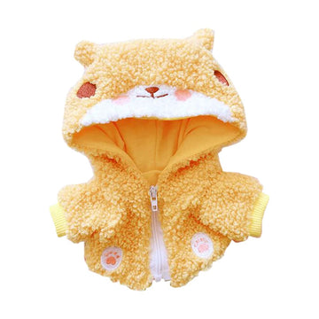niannyyhouse 20cm Plushie Doll Clothes Corgi Jacket Hoodie 8in Doll Accessories (Yellow)