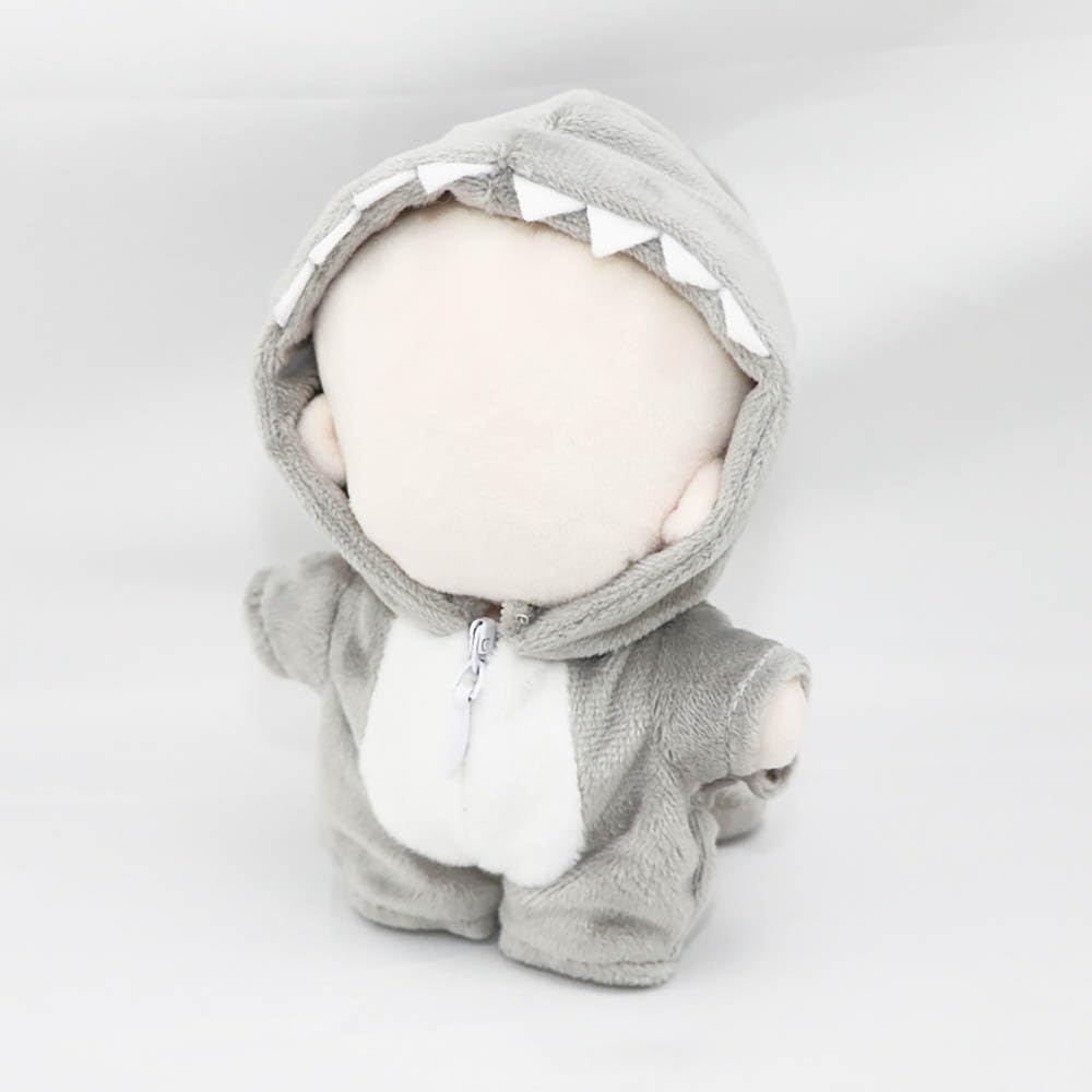 niannyyhouse 10cm Plush Doll Clothes Dinosaur Shark Onesies Loose Bodysuit Soft Stuffed Plush Toy Dress Up Accessories (Green)