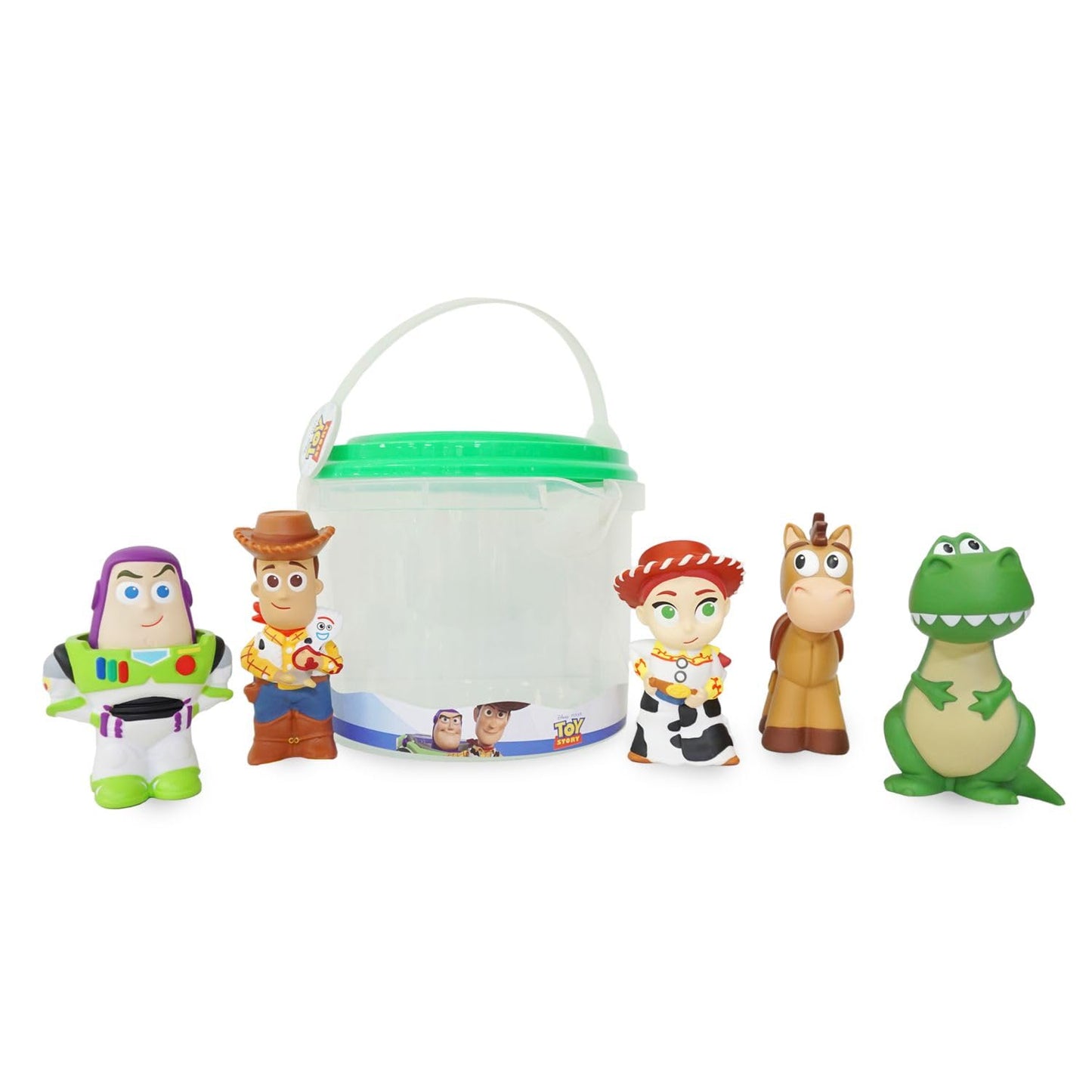 Disney Store Official Toy Story Bath Toys Set - Includes 5 Detailed Toys with a Straining Storage Bucket - Bath Time Fun & Water Play Set for Kids