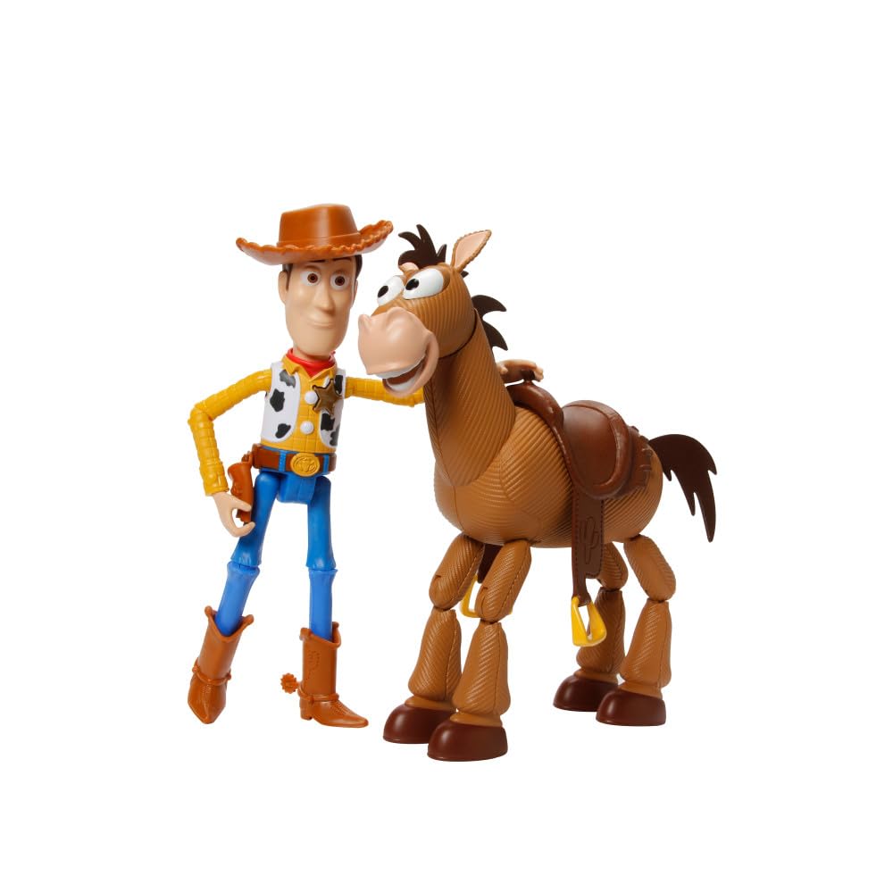 Mattel Disney and Pixar's Toy Story 4 Woody and Bullseye 2-Character Pack, Movie-inspired Relative-Scale for Storytelling Play (Amazon Exclusive)