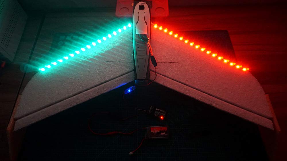 elechawk Remote Controlled LED Light Strip for RC Fixed Wing Airplane Flying Wing Plane AR Wing Drone Model Car Truck