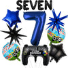 Navy Blue Video Game Controller Mylar Foil Balloon - 13pcs 7th Birthday Party Supplies For Boys (Number 7)