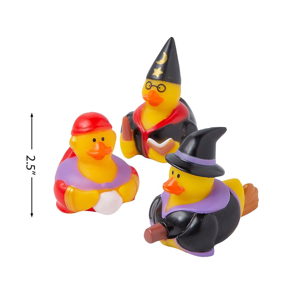 Halloween Witchcraft Rubber Duckies - 2.5" (12 Pcs) Vinyl Duckies in Unique and Creepy Designs - Perfect for Decorations, Party Favors,