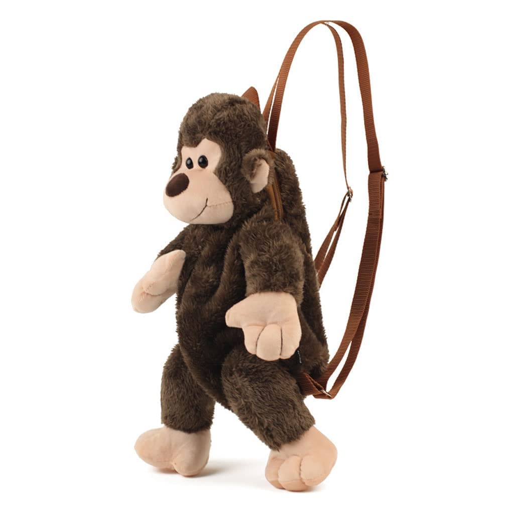 Monkey Backpack with Leash Fluffy Monkeys Stuffed Animal Shoulder Backpack