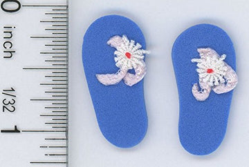 Dollhouse Miniature Pair of Blue Flip Flops