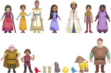 Disney’s Wish Kingdom Of Rosas Character Small Doll Set, 10 Posable Mini Dolls & 5 Friend Figures