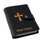 PFKink Holy Card Holder Carrying Case for Adults, Unisex, Faux Leather, Up to 40 Cards, Black, Snap Closure