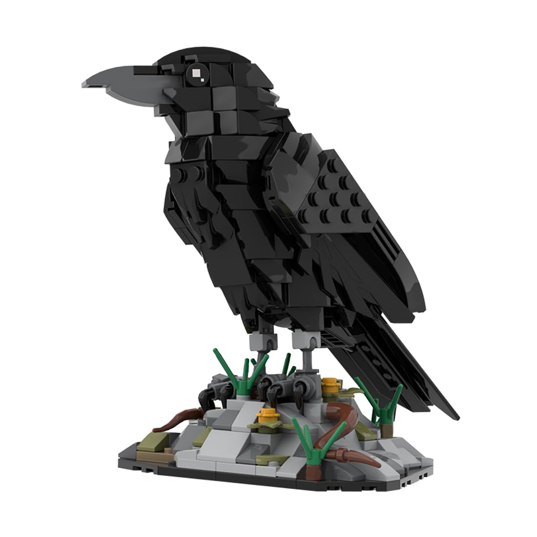 EnuoChbuild Raven Bird Building Bricks Modular Animals Black Bird Crow Art Set for Adults, Creative Animal MOC Construction Decor & Collectible