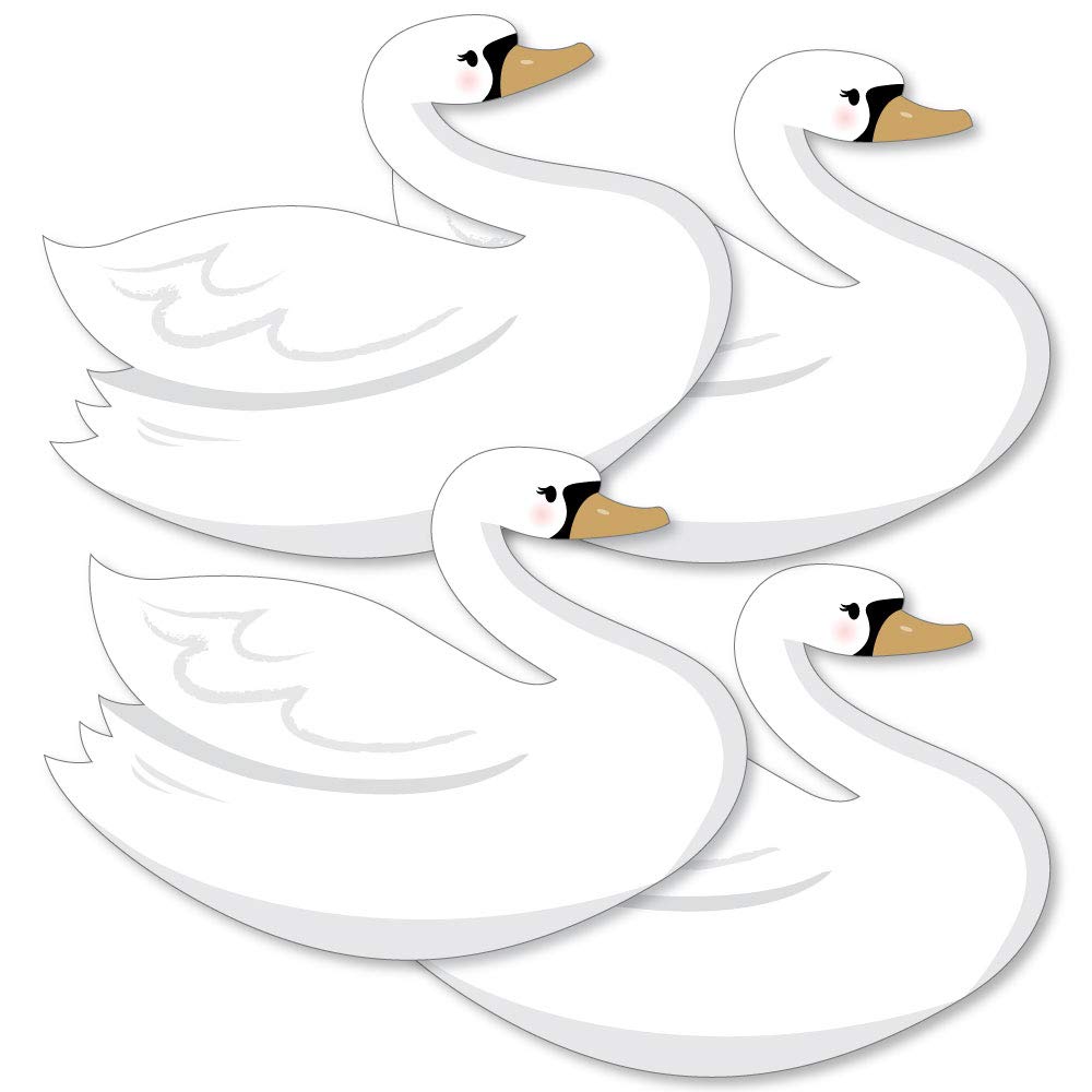 Big Dot of Happiness Swan Soiree - Decorations DIY White Baby Shower or Birthday Party Essentials - Set of 20