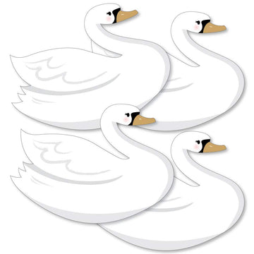 Big Dot of Happiness Swan Soiree - Decorations DIY White Baby Shower or Birthday Party Essentials - Set of 20
