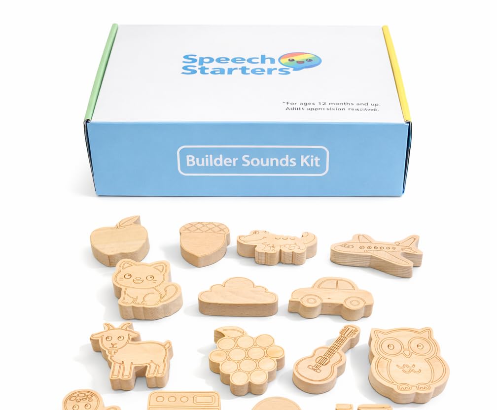 Speech Starters Builder Sounds Kit: Wooden Phonemic Awareness Toy - Hands-On Learning Kit for Toddlers & Preschoolers