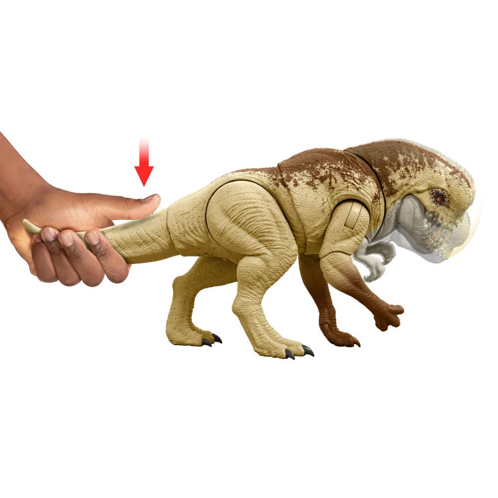 Mattel Jurassic World Rebirth Distortus Rex Rumble N Rampage Dinosaur Action Figure 22 Inch with 2 Attack Actions, Content-Accurate, Digital Play