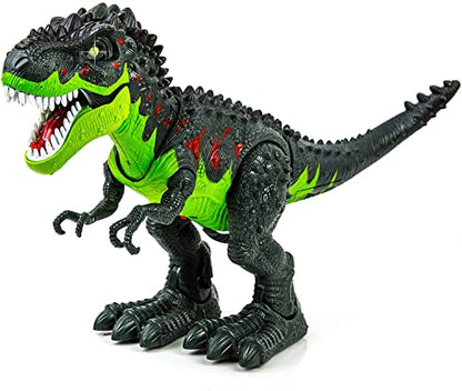 Toysery Tyrannosaurus T-Rex Walking Dinosaur Kids Toy. LED Lights and Realistic Sounds, for Kids 3-12 Years Old Boys and Girls (Colors May Vary)